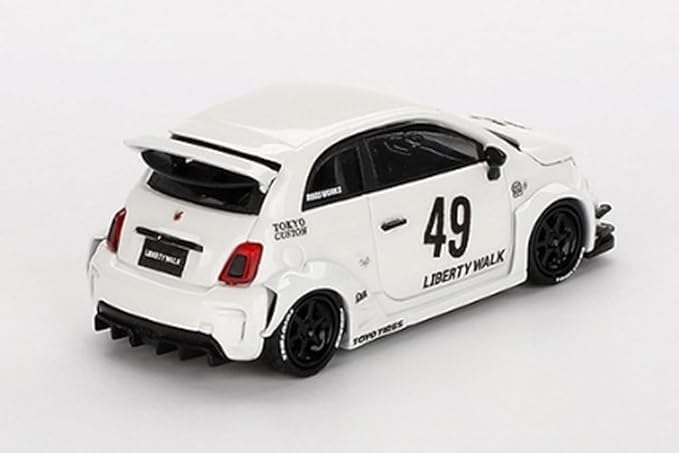 MINI GT 1/64 Abarth 595 LB-WORKS x Abas Works Gala White (Left Handle) Finished Product