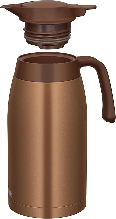 Thermos TTB-2001 BWG Stainless Steel Pot, Brown Gold, Insulated Tabletop Pot, Vacuum-Sealed Bottle Structure, Keeps Contents Hot or Cold