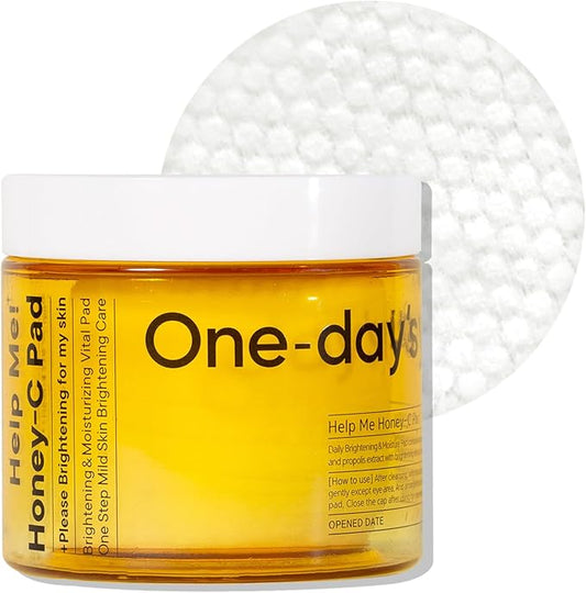 One-Day's You Help Me! + Honey-C Wiping Pads, 60 Sheets, Skin Care, Exfoliating Care, Toner Pads, Lotion, Korean Cosmetics (Honey-C Pads)
