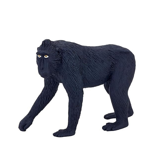 Mojo Fun 387182 Black Crested Macaque - Realistic International Wildlife Toy Replica