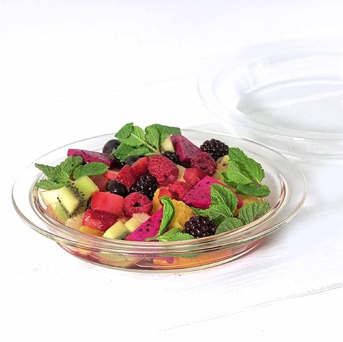 HARIO BUONO kitchen HPZ-40-BK Heat Resistant Glass Pie Plate, 13.5 fl oz (400 ml), Clear
