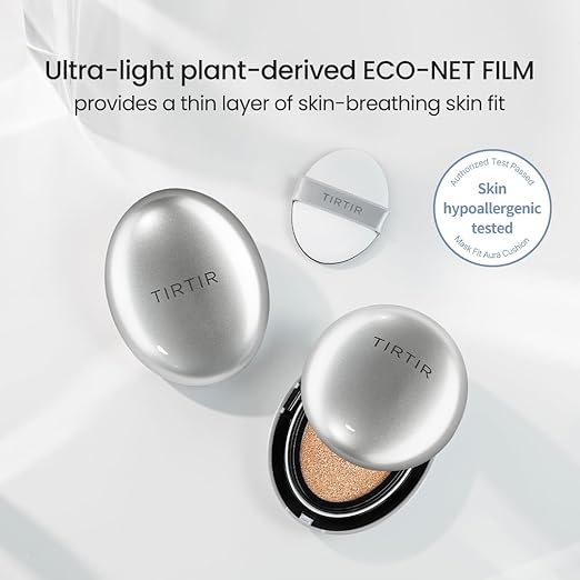 TIRTIR Mask Fit Cushion, 3 Types: Red/All Cover/Mask Fit) (AURA 23N, 18 grams)