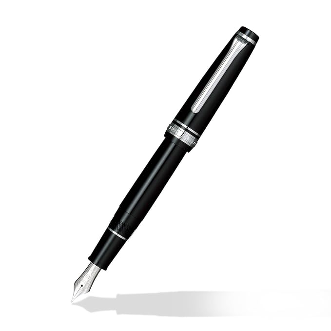 SAILOR Sapporo Black 14ct Gold Nib with Rhodium Plated Trims Fountain Pen