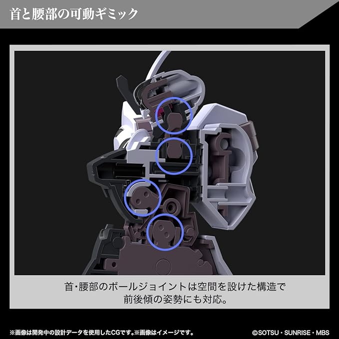 Bandai Spirits HG Mobile Suit Gundam Mercury Witch Gundam Schwarzette, 1/144 Scale, Color-coded Plastic Model