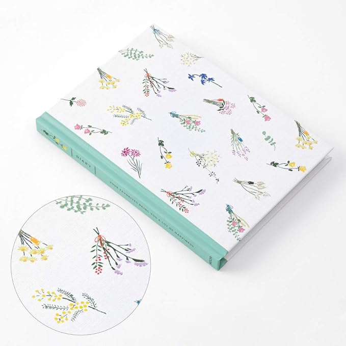 Midori 12879006 Diary, Dried Flower Pattern