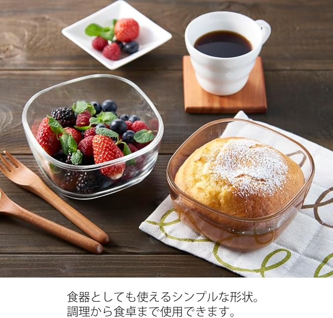 HARIO KST-2012-R Heat-Resistant Glass Storage Containers, Made in Japan, Red, 3 Pieces