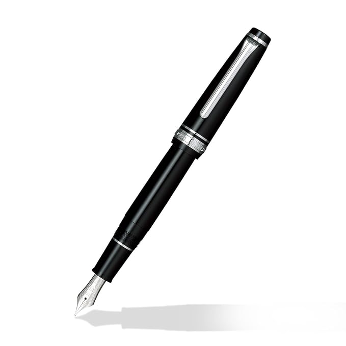 SAILOR Sapporo Black 14ct Gold Nib with Rhodium Plated Trims Fountain Pen