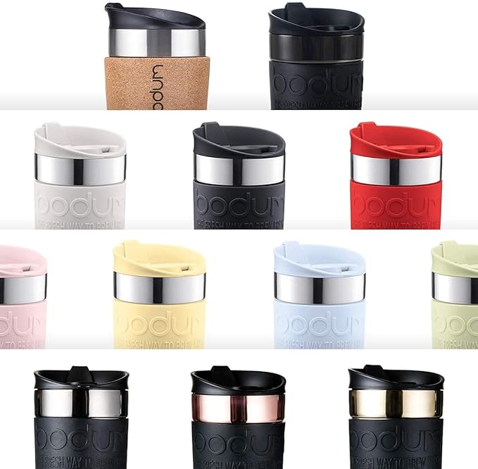 BODUM Tumbler Water Bottle Travel Mug 350ml Black Stainless Steel