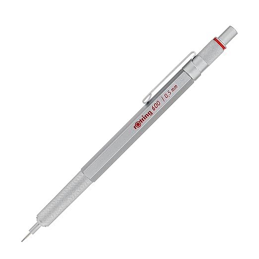 Rotring 600 0.5mm Silver Barrel Mechanical Pencil (1904445)
