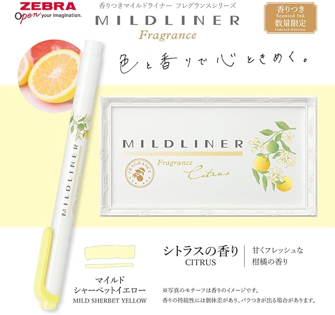 Zebra Highlighter, Mildliner, Fragrance, Limited Edition, Set of 6 Colors, WKT7-FR-6C