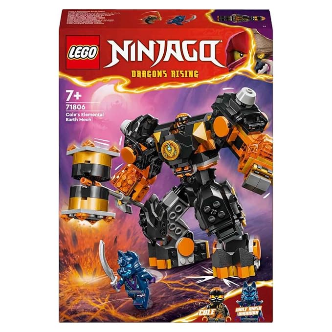 LEGO NINJAGO Cole’s Elemental Earth Mech Toy 71806 (235 Pieces)