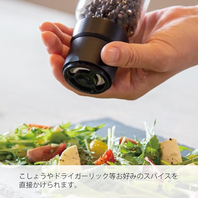 HARIO SMSN-150-B Spice Mill, Salt and Pepper, Practical Capacity, 5.1 fl oz (150 ml), Pepper Mill, Black