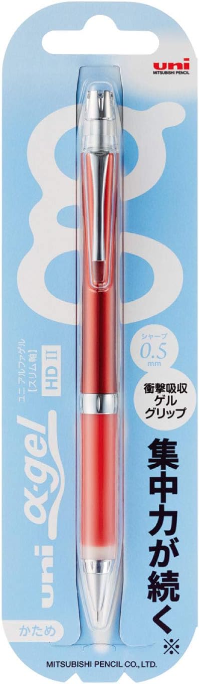 Mitsubishi Pencil Mechanical Pencil Uni Alpha Gel Slim Firm 0.5 Red M5809GG1P.15