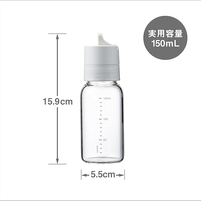 HARIO ODBN-150-PGR One-Touch Dressing Bottle, 5.1 fl oz (150 ml), Pale Gray