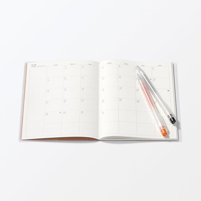 MUJI 84854453 2026 B6 Monthly Planner, Starts on December 2025