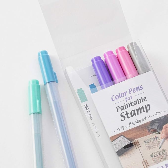 Midori Relax 38082006 Color Pen Paintable Stamps 6 Pieces