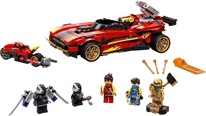 Lego NIN-Jago Legacy X-1 Nin-ja Charger 71737 Nin-ja Toy Building Kit Featuring Motorcycle and Collectible Minifigures, New 2021 (599 Pieces)
