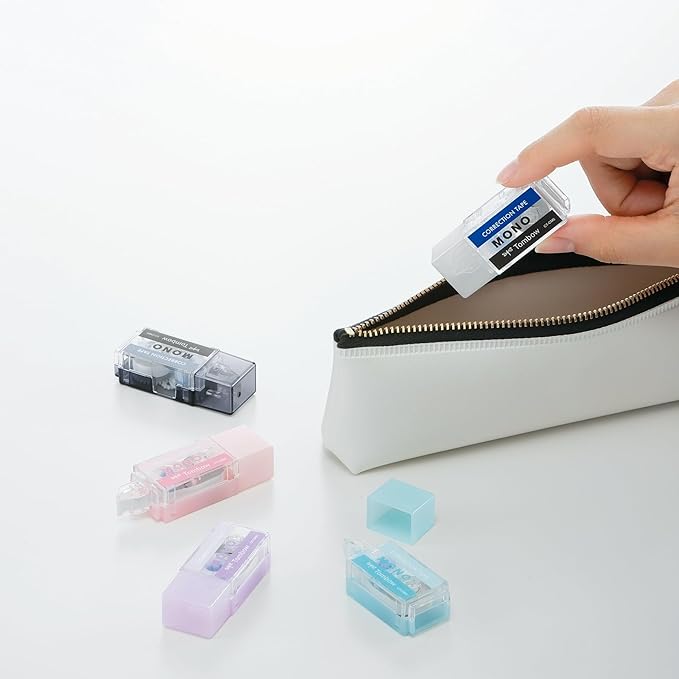 TOMBOW Pencil Correction Tape, Mono Pocket, 5mm Wide, Assorted, Pack of 3 (MONO, Blue, Purple) KCC-321X