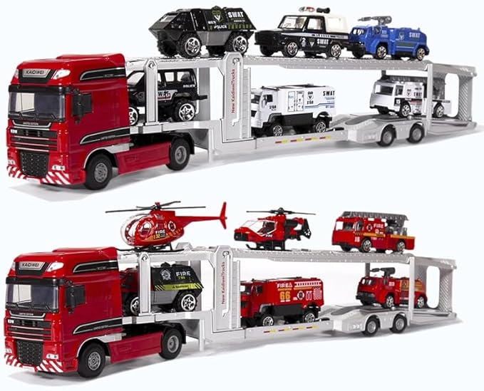 1:50 Alloy Car Hauler Model Vehicle Separable Engineering Car for 7-14 Years Old Metal Container Trailer