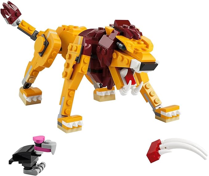 LEGO 31112 Creator 3 in 1 Wild Lion, Ostrich, Warthog, Animal Figurines Toy for Children from 7 Years