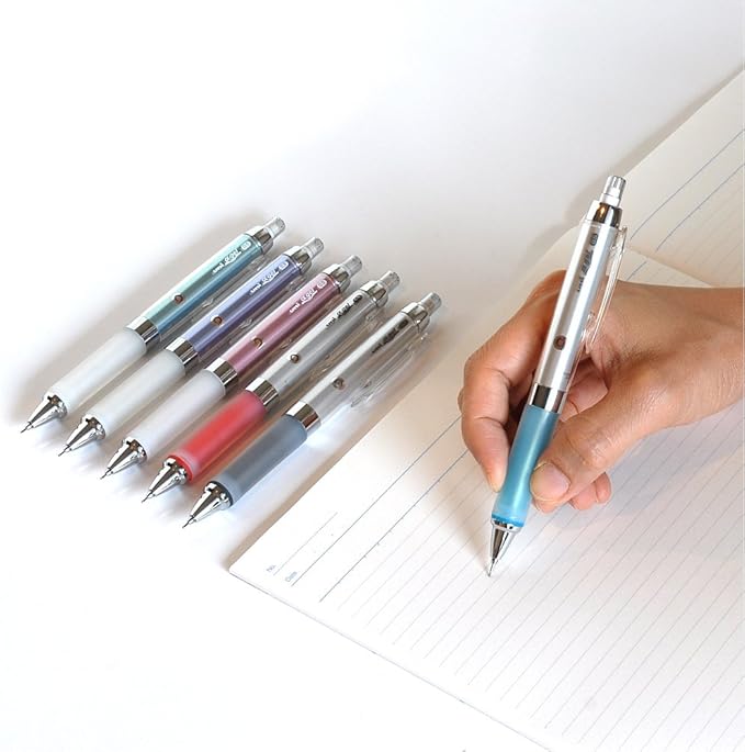 Mitsubishi Uni Alpha-Gel Mechanical Pencil, Automatically Rotating Lead, blk