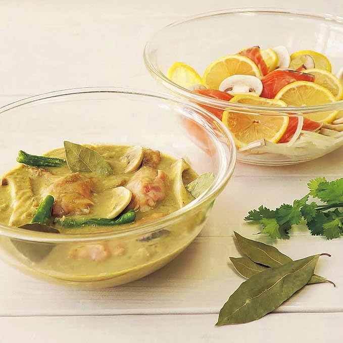 HARIO MXPA-200-BK Buono Kitchen Bowl, Heat Resistant Glass, Shallow, 67.6 fl oz (2,000 ml), Multi Ball, Clear, Made in Japan