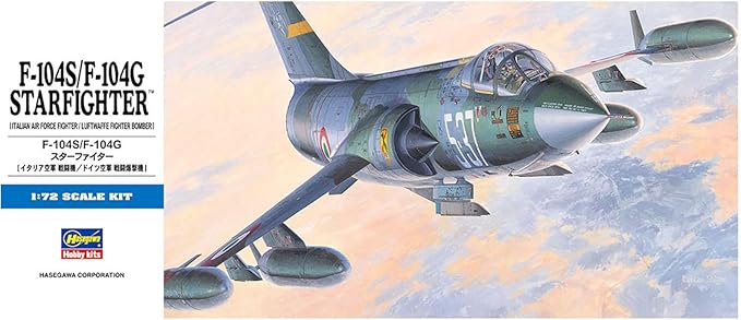 Hasegawa 1/72 Italian Air Force F-104S/F-104G Starfighter Plastic Model D17