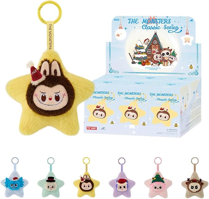 POP MART THE MONSTERS Classic Series Sparkly Plush Pendant, 1 Piece, Popmart Plush Toy Blind, Box Figure, Plastic Model, Premium Toy, PVC, Soft Vinyl, Original Character, Birthday Gift