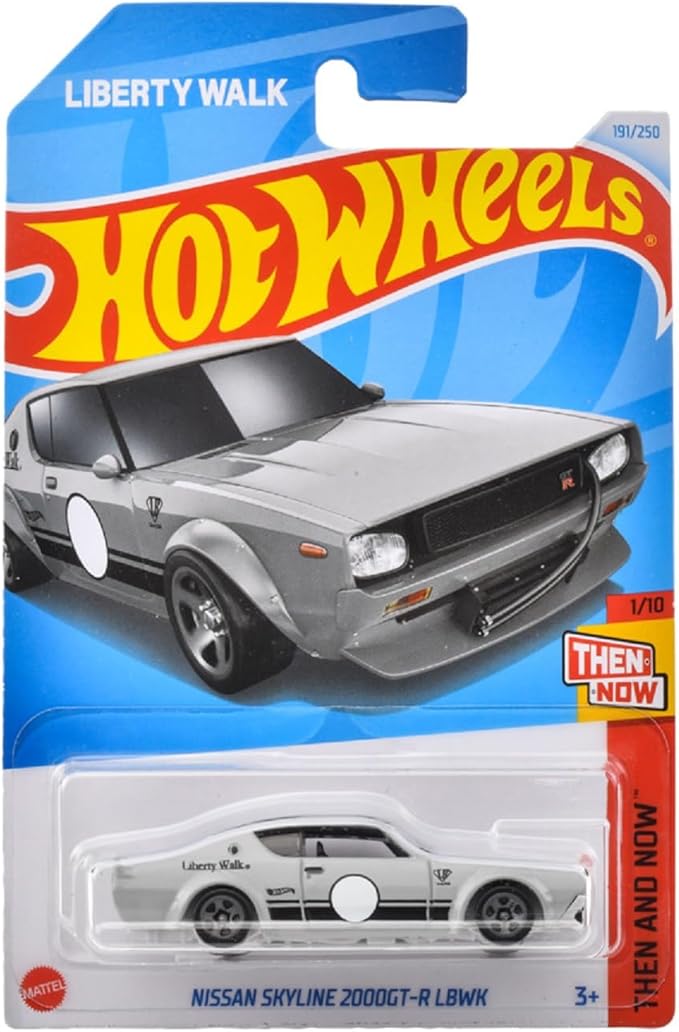 Hot Wheels HXR13 Basic Car, Nissan Skyline 2000GT-R LBWK Vehicle Toy Mini Car 3 Years Old and Up Gray