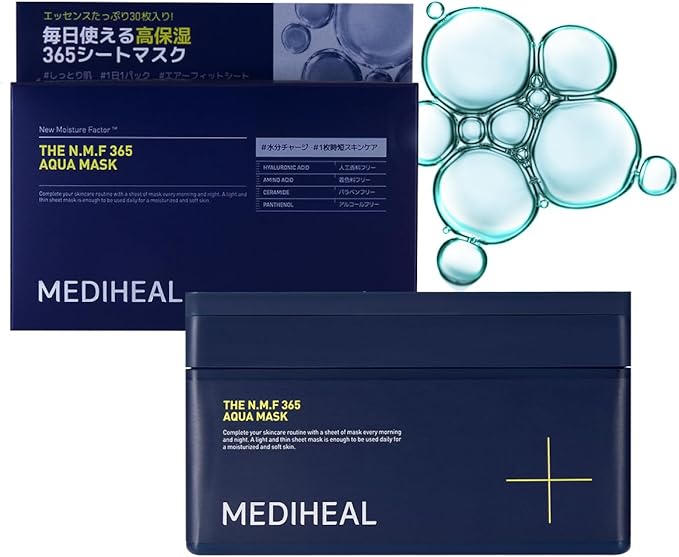 MedihealL The 365 Mask Daily Use Skin Balance Care 365 Sheet Mask 30 Pieces (The Tea Tree 365 Calming Mask)