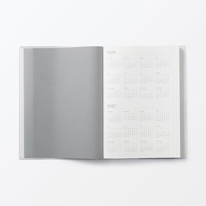 Muji 84854354 Monthly Schedule Book, Daily Begins on December 2025, starting with Monday, A5, White
