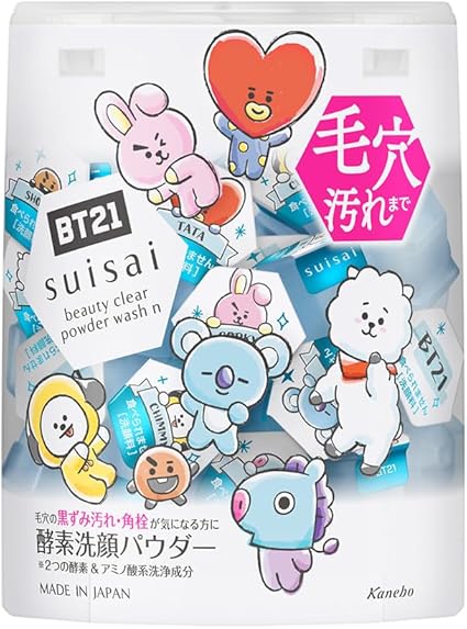 Suisai Beauty Clear Powder Wash N BT21 Enzyme Facial Washing Powder, Single Item, 0.4 g x 32 Packs