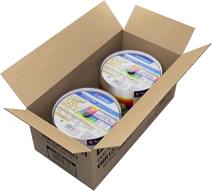 Verbatim Japan VHR12JP50V4X2 DVD-R CPRM, 120 Minutes, 100 Sheets (50 Px2) for Single Recording, White Printerable, Single Layer, 1-16x Speed, 1