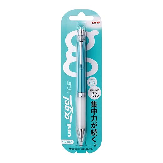 Uni Mechanical Pencil, Slim Model with White Alpha Gel Grip, 0.5mm, Turquoise (M5807GG1P.71)