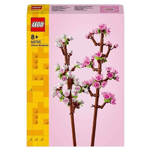 LEGO Creator Cherry Blossoms, Artificial Room Decor Flowers and Desk Accessory, Bouquet of Flowers for Displaying, Flower Gift for Girls and Boys Age 8 and Over 40725