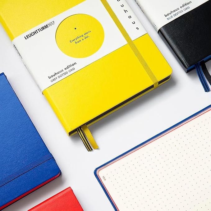 Leuchturm Bauhaus Notebook, Dot Squared, A5, Lemon, 359620