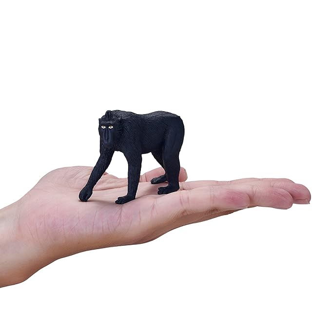 Mojo Fun 387182 Black Crested Macaque - Realistic International Wildlife Toy Replica