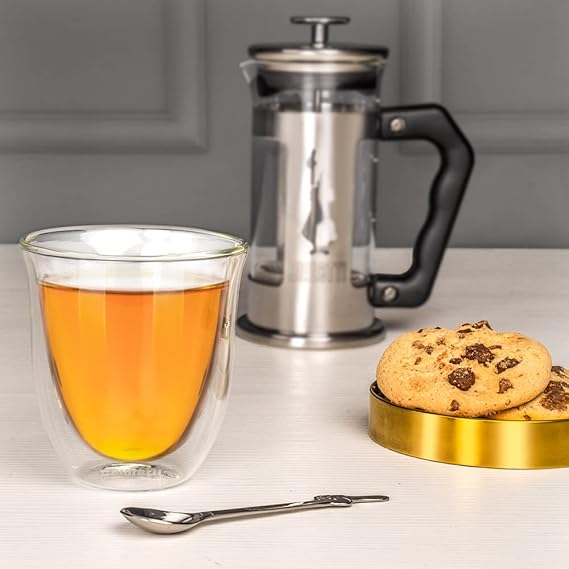 Bialetti Florence Double Wall Glass, Heat Resistant Glass, 6.8 fl oz (200 ml), Pack of 2