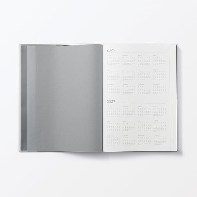 Muji 84854378 Schedule Book, Monthly, Daily Starts from December 2025, starting with Monday A5, Black