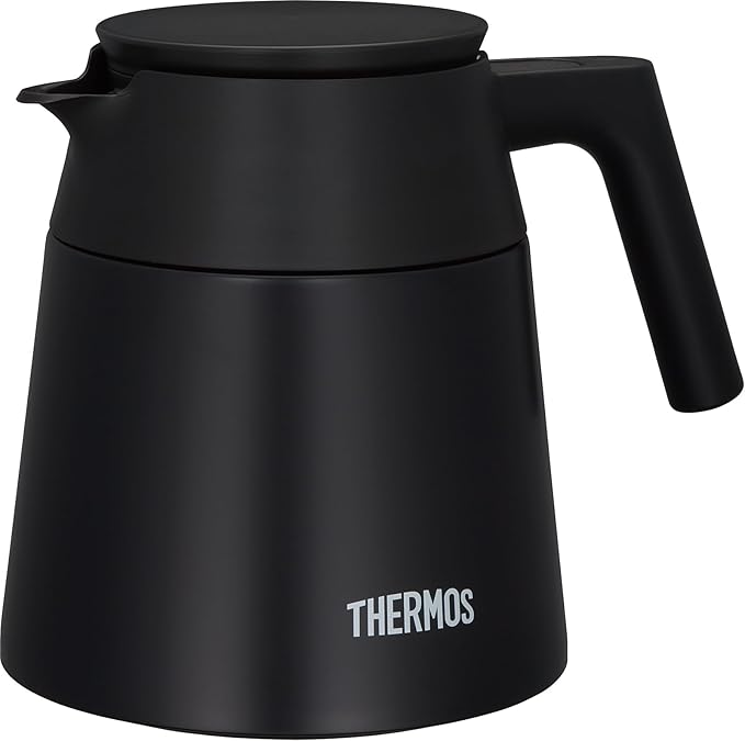 Thermos TTF-720 BK Vacuum Insulated Coffee Server, Black, All Parts Dishwasher Safe, Coffee Dripper Compatible, Magic Bottle Structure, Hot and Cold Retention