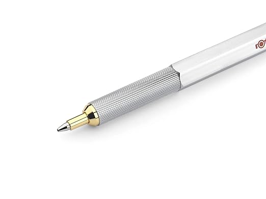 Rotring 800 Retractable Ballpoint Pen, Medium Point, Silver