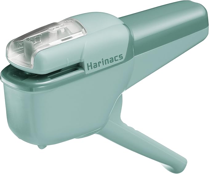 Kokuyo SLN-MPH105G Harinacs Press Stapleless Stapler, No Hole, Green