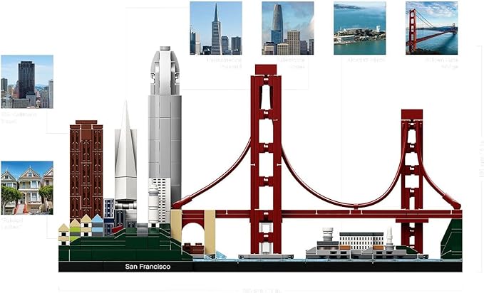 LEGO Architecture San Francisco Building Blocks for Kids (565 Pcs) 21043,Multicolor
