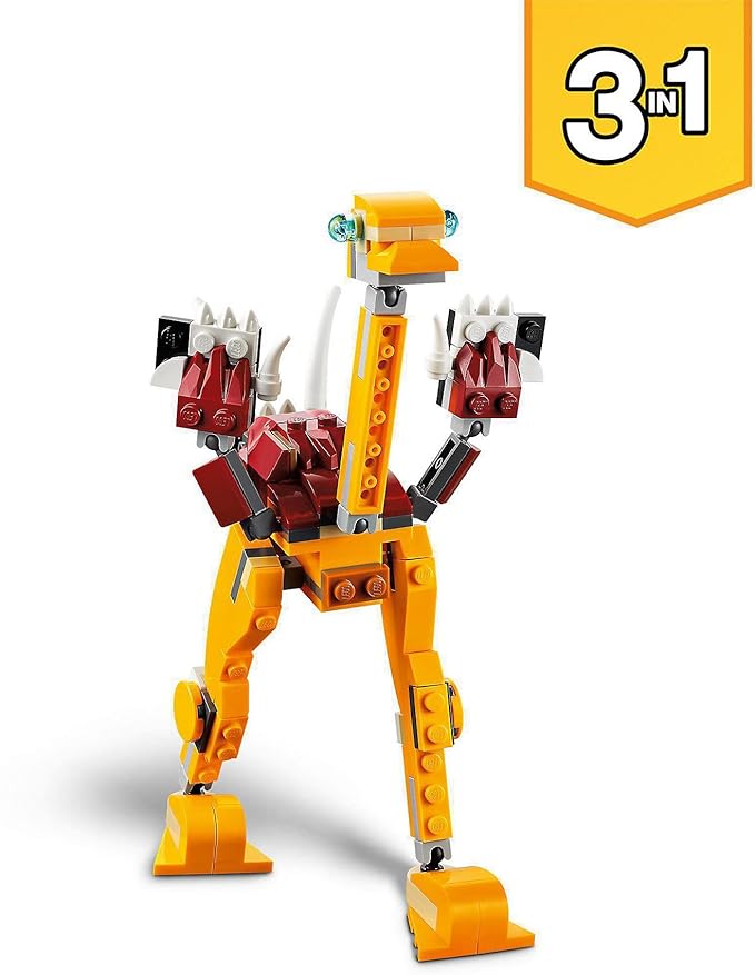 LEGO 31112 Creator 3 in 1 Wild Lion, Ostrich, Warthog, Animal Figurines Toy for Children from 7 Years