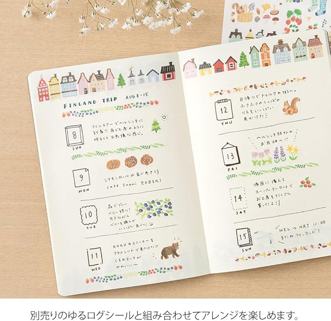 Midori Notebook Loose Log Scandinavian Pattern B6 1535 4006