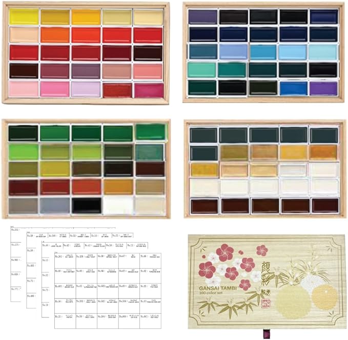 Kuretake MC20/100WD3 Painting, Face Sainting, Paulownia Box, 100 Color Set