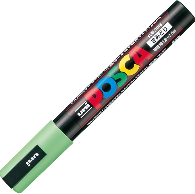 Uni Mitsubishi Pencil Water-based Pen Posca Medium Round Tip Green 10 Pieces PC5M.6