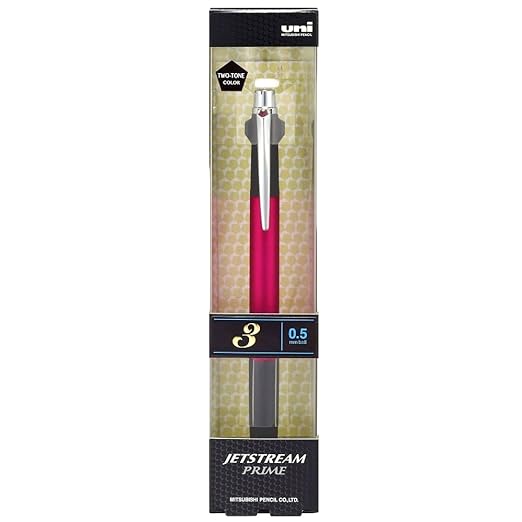 Uni 'Jet Stream Uni Prime' High Grade Multi Ballpoint Pen 3 Colors (Black Red Blue) SXE3-3000-05 (Black Pink)