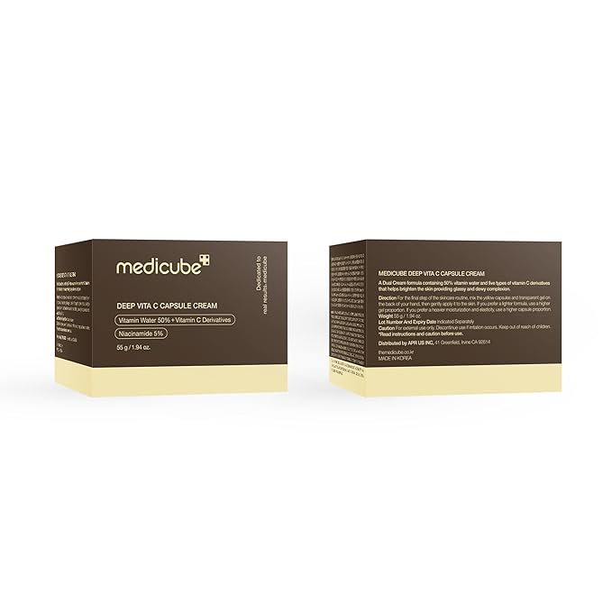 Medicube Deep Vitamin C Golden Boba Capsule Face Moisturizer - Liposome Capsules For Wrinkles, Skin Radiance - Transparent Gel for Glow Hydration - Korean Skin Care 1.94 oz