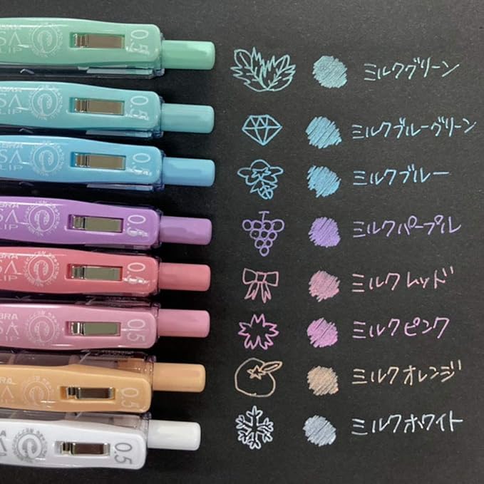 Zebra Sarasa Clip 0.5Mm Ballpoint Pen,8 Color Set (Jj15-8C-Mk ),Assorted